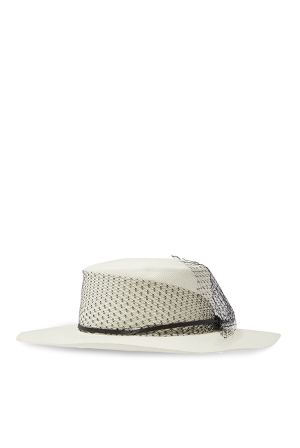 Glamour Frayed Cordovan Long Brim Hat